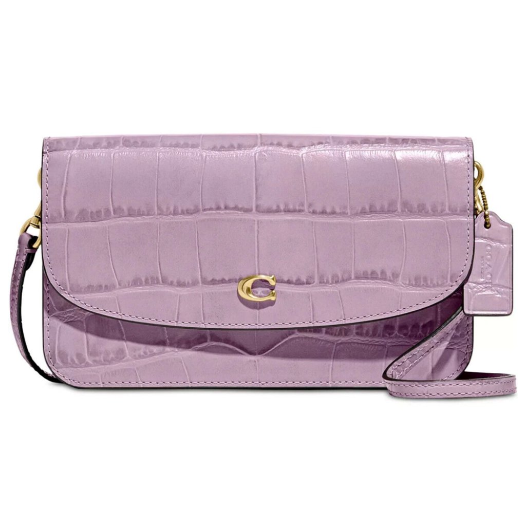 Coach Embossed Croc Hayden Crossbody Leather Handbag Bag Ice Purple Purse New